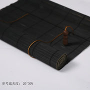 rideau enrouleur tressé bambou asiatique naturel semi transparent fixé barre horizontale