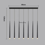 Suspension lumineuse moderne noire led minimaliste éclairage intérieur décoration maison 20 sources lumineuses