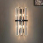applique murale moderne cristal transparent doré rayures horizontales salon chambre