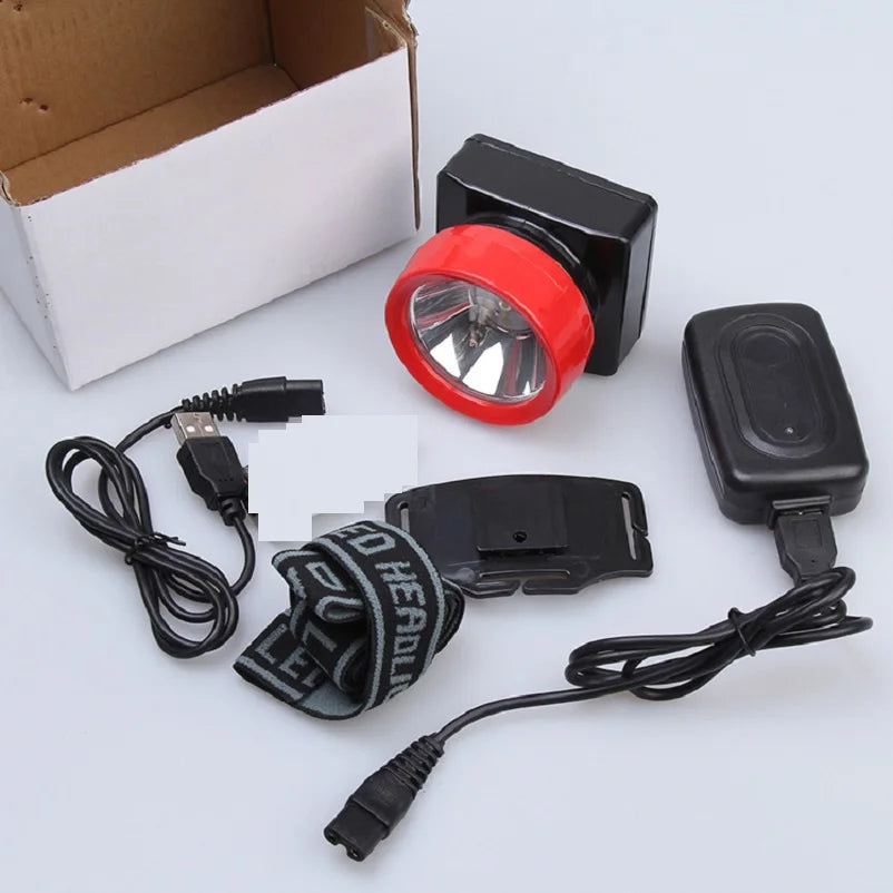 lampe frontale led rouge noire ceinture ajustable batterie usb camping rando pratique fonctionnelle