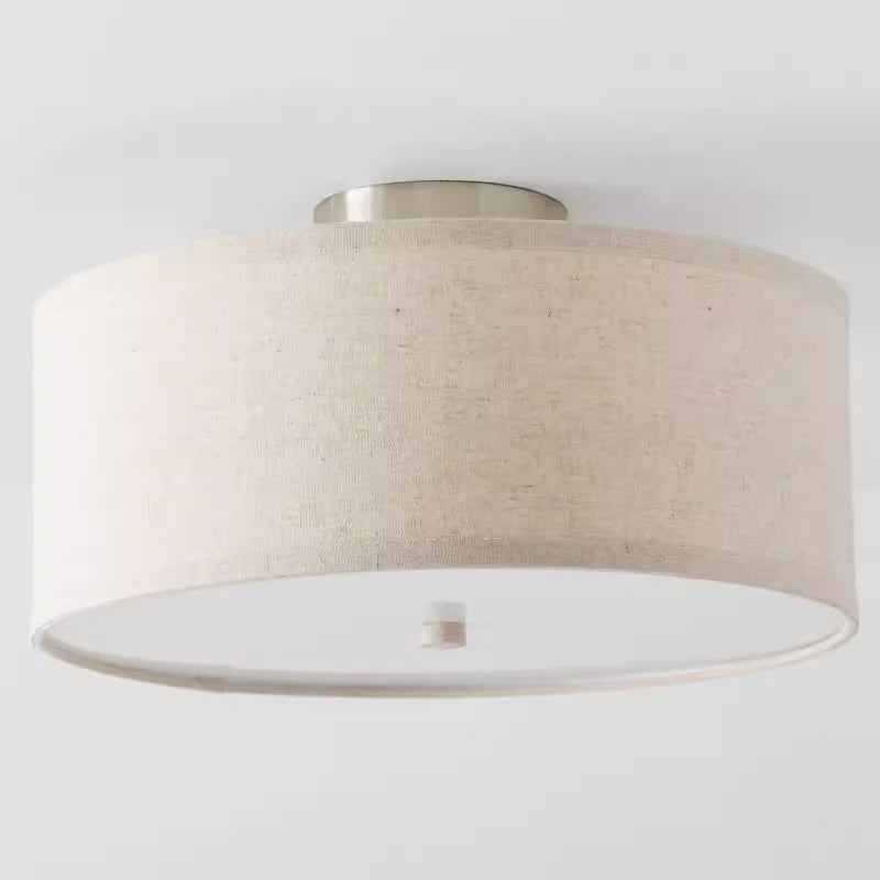 lampe moderne tissu lin beige clair cuisine chambre coucher entrée couloir 6000k 3000k