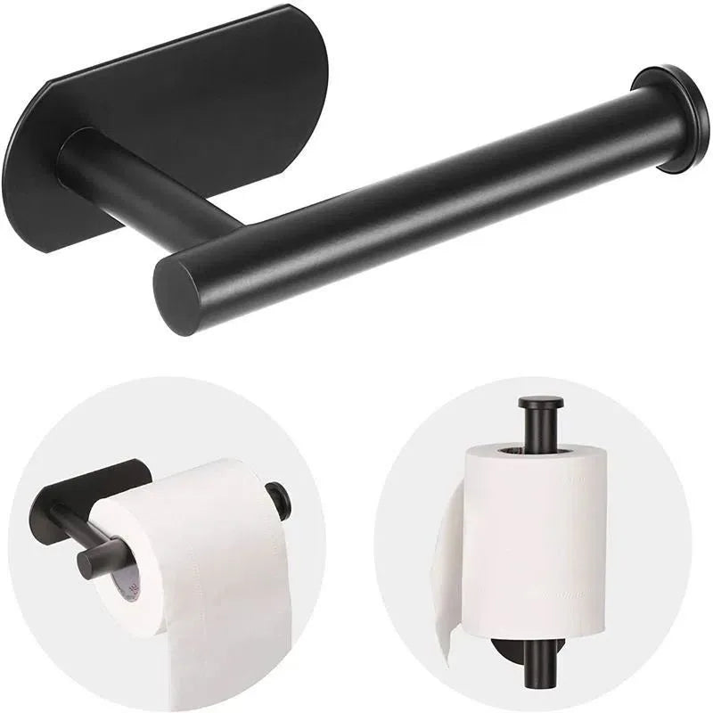 porte rouleau papier toilette noir mat adhésif moderne minimaliste surface mate 10cm largeur 8cm