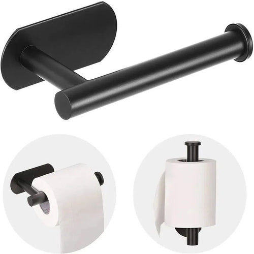 porte rouleau papier toilette noir mat adhésif moderne minimaliste surface mate 10cm largeur 8cm