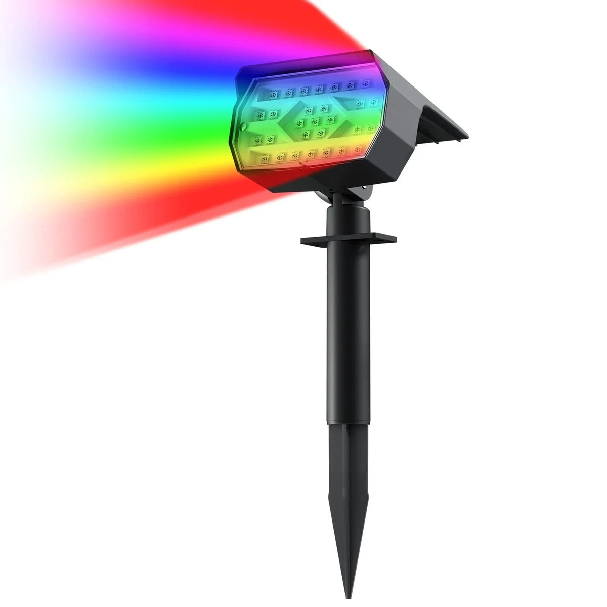 projecteur solaire led 29 couleur changeante ip67 moderne noir matextérieur jardin patio