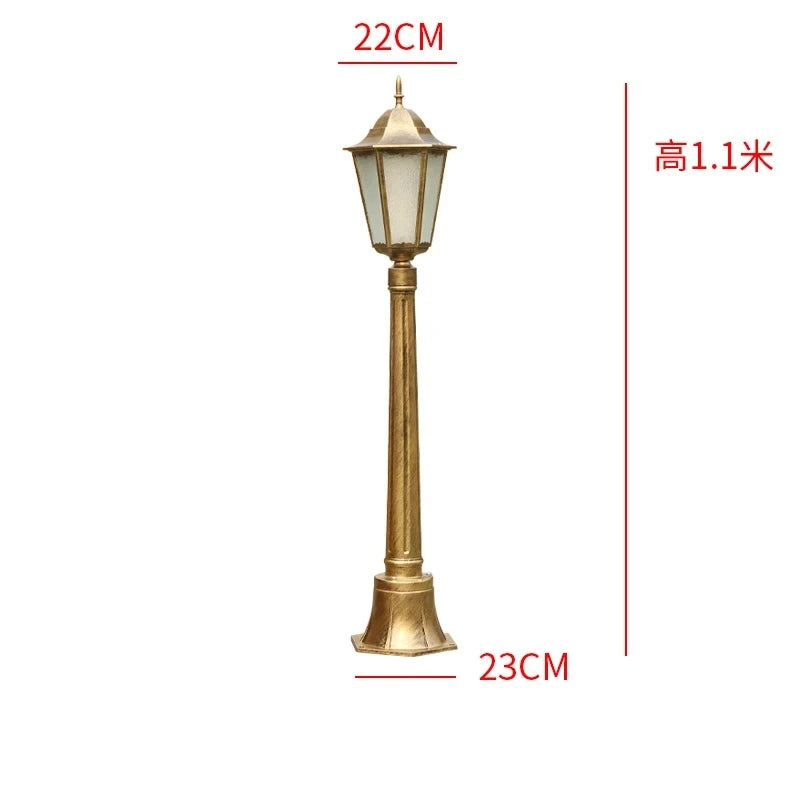 lampe rue or noir classique ip55 led 85265v éclairage public aluminium brillant vintageextérieur