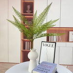 décoration extérieure plante artificielle feuilles vertes fines moderne 80cm tringle fixée éléments
