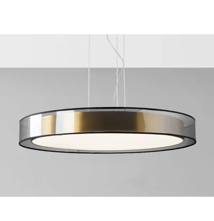 lampe suspendue moderne or noir blanc lisse brillante salon chambrehôtel