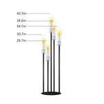 support cierges moderne noir base circulaire tiges verre vis fixations chambre salon