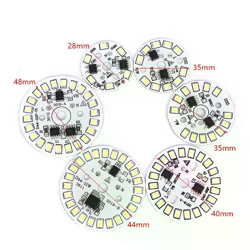 plaque led circulaire diodes blanc modernes technologie 28mm 35mm 40mm 44mm 48mm