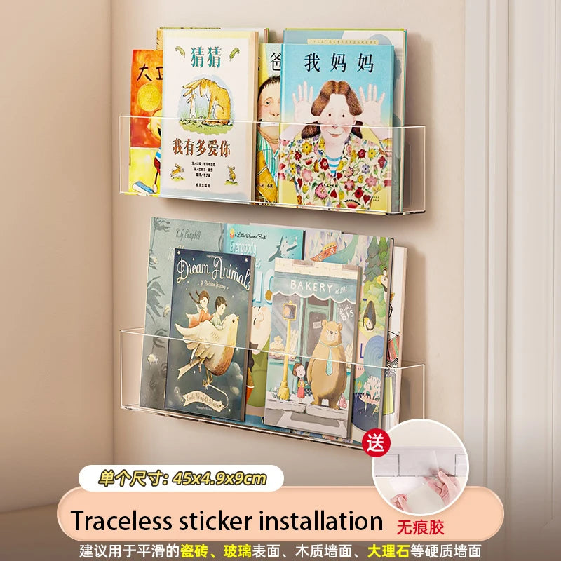 porte revues mural transparent moderne magazines brochures autocollants pliable enfants derrière porte