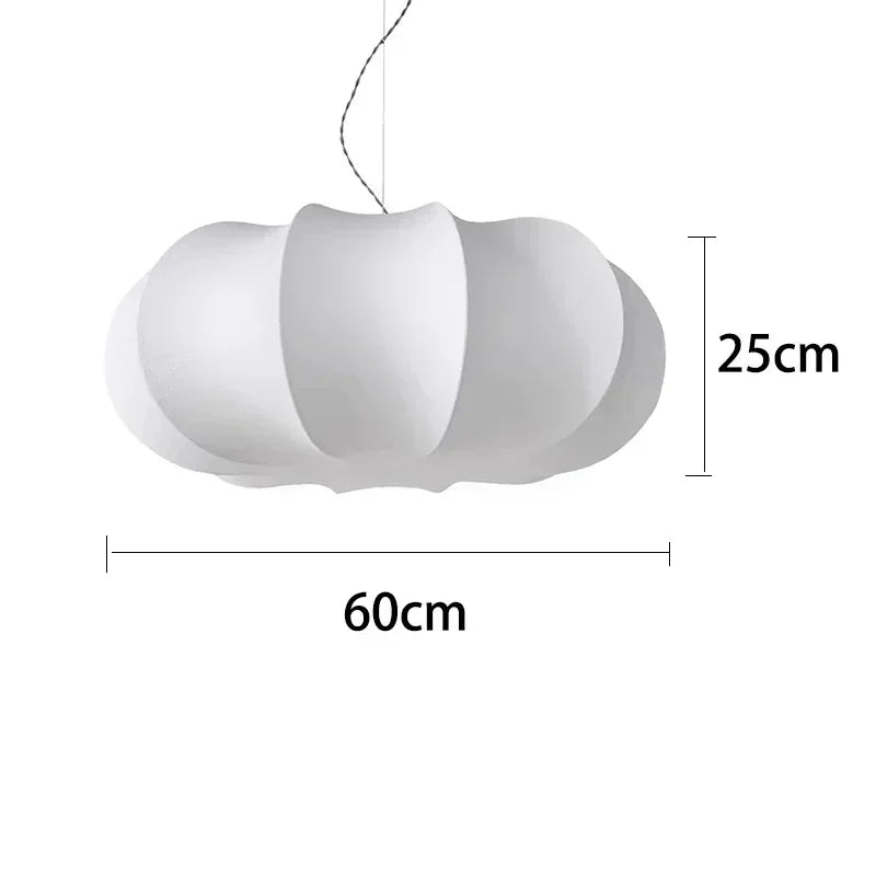 suspension lumineuse moderne minimaliste soie beige clair câble suspendu salon chambre étude hall lumière