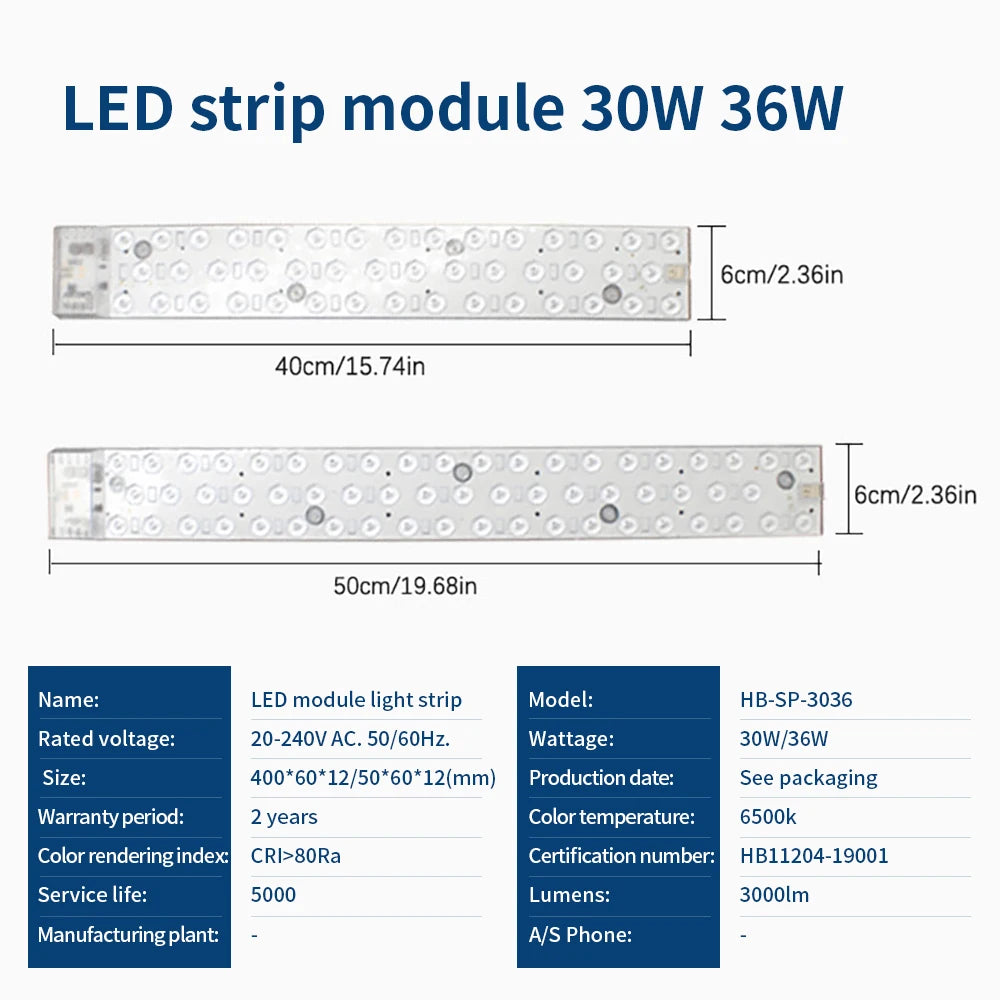 barre lumineuse led blanc moderne 40cm 50cm aimants connecteurs 6500k 220v 8200lm