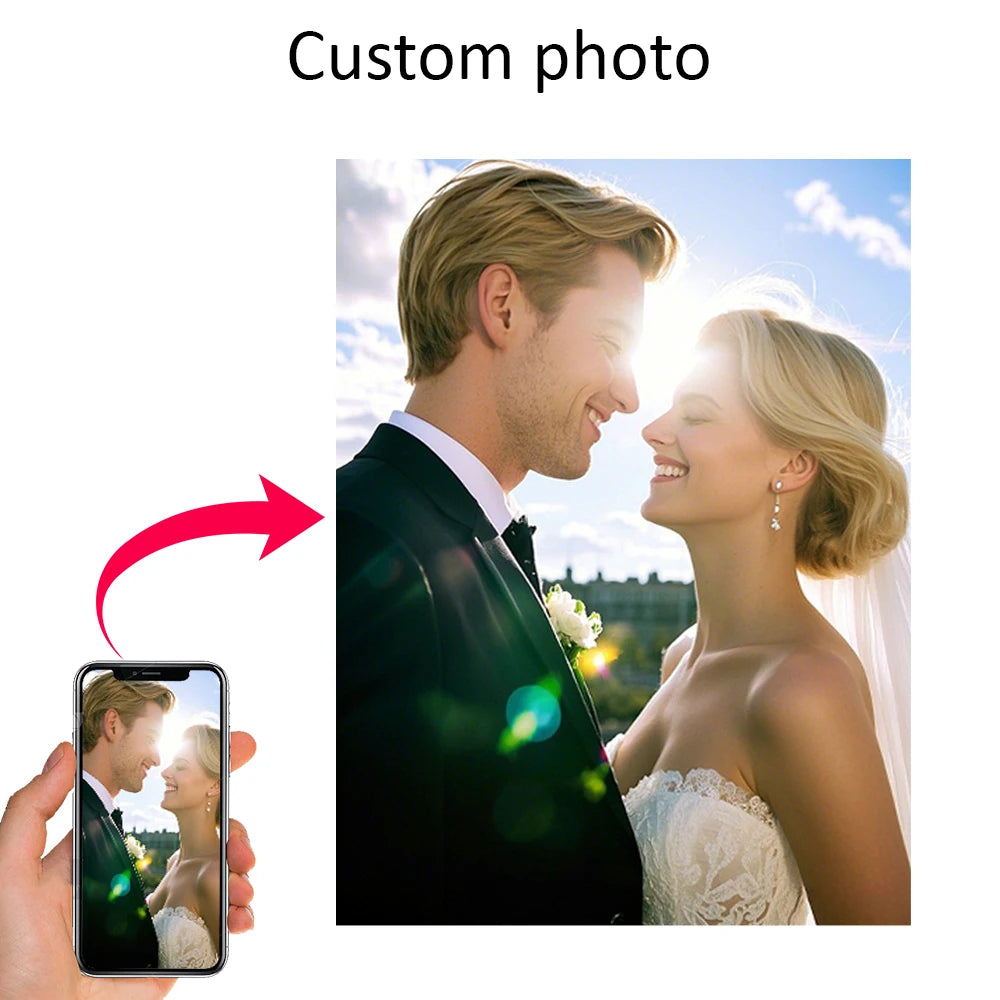 cadre photo personnalisé bois blanc décoration murale mariage famille chat cadeau moderne minimaliste