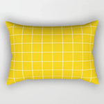 taies d'oreiller géométriques jaunes blanches modernes polyester 30x50cm minimaliste coussins rectangulaires motifs triangles losanges