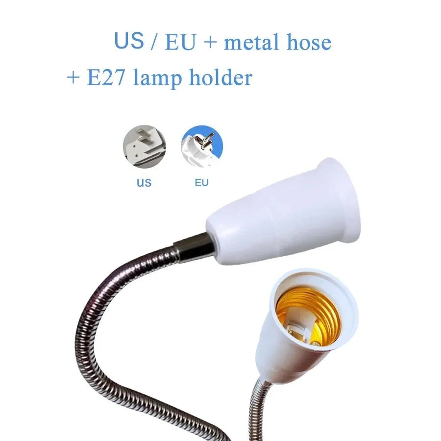 support lampe flexible blanc moderne interrupteur prise us e27 20cm 30cm 50cm