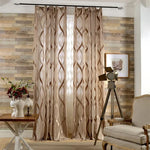rideau polyester semi transparent moderne rayures ondulées beige marron clair intérieur maison