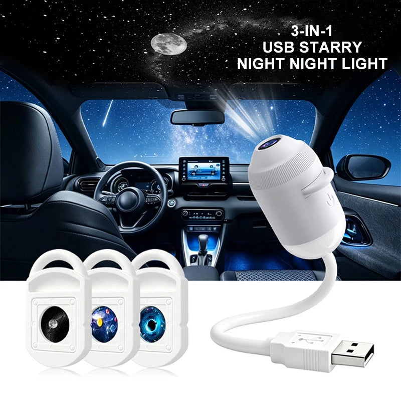 projecteur nuit blanc moderne tringle flexible interrupteur usb chambre coucher étoiles hd réglable fête