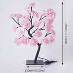lampe led décorative arbre fleurs roses moderne romantique base plate interrupteur