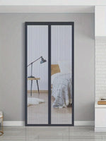 moustiquaire porte fenêtre noir blanc moderne aimants maille fine hexagonale translucide minimaliste
