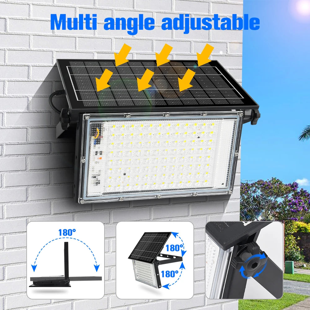 projecteur solaire led ip65 portable clip mural poignée ajustable moderne batterie noir