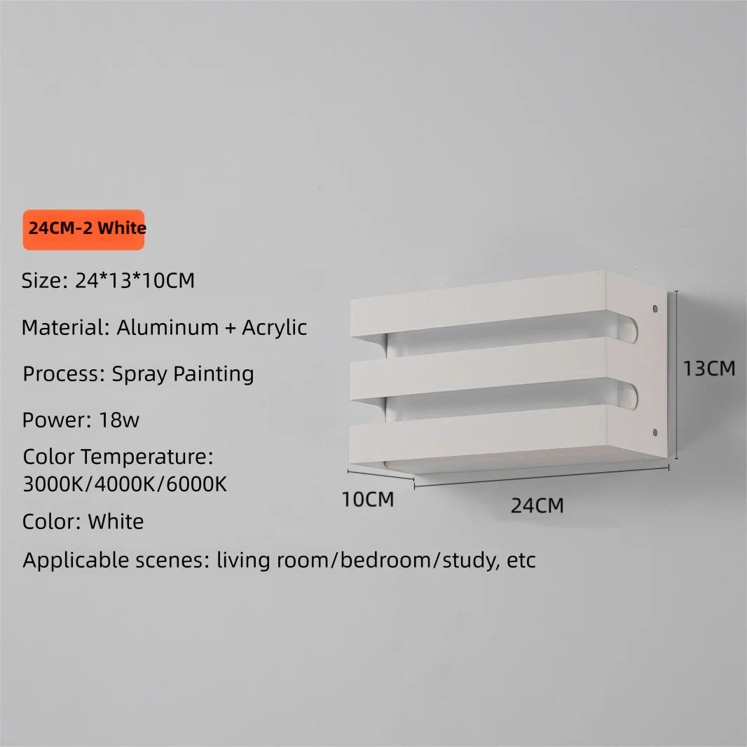 appliques murales modernes led ip65 étanches noir blanc vis aluminiumextérieur balcon couloir