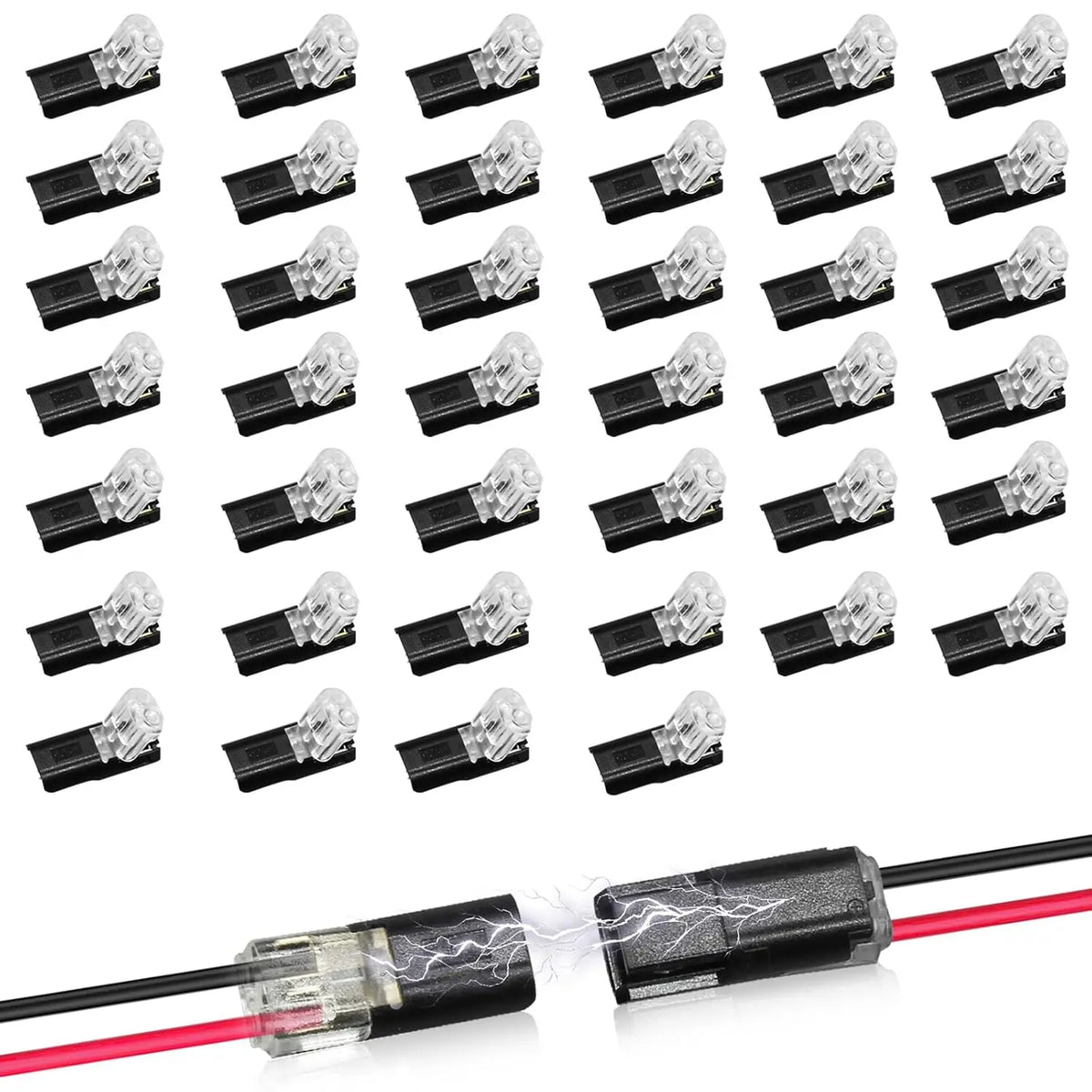connecteurs câble noir transparent rondelles métalliques pratique led 20pcs 30pcs 40pcs 50pcs