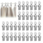 pinces rideau argentées modernes clips robustes transparents opaques accessoires fenêtres douches
