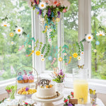 guirlande décorative florale couleurs vives camomille marguerite feuilles stylisées anniversaire enfant classe festive joyeuse