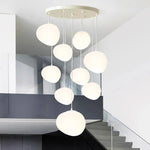 suspension lumineuse moderne blanche ronds alliage opacité éclairage intérieur salle bain led autoinstallation flux