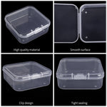 boîtes rangement transparentes modernes clips fermeture poignées 3.5cm 5.5cm bijoux pièces crafts