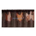 rideau marron foncé oiseaux fleurs rustique semi transparent 70cm 60cm 100cm 60cm
