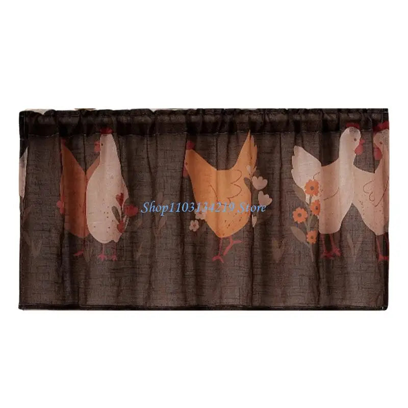 rideau marron foncé oiseaux fleurs rustique semi transparent 70cm 60cm 100cm 60cm