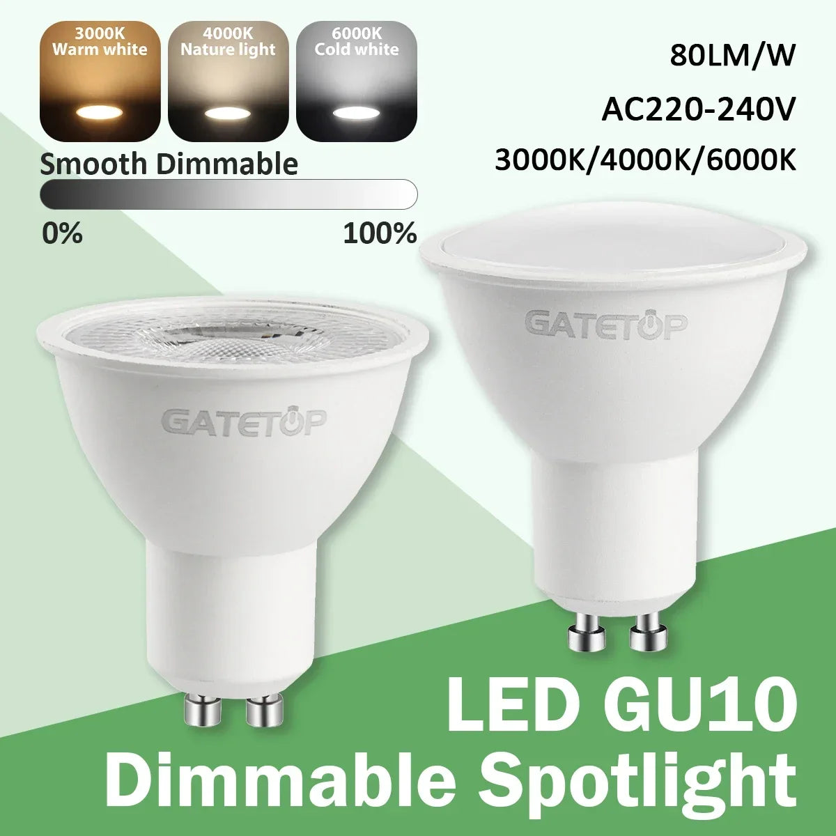 lot spots led gu10 blanc chaud froid éclairage encastré intérieur moderne