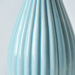 vase decoratif moderne rose bleu clair blanc strie minimaliste table fleurs artificielles