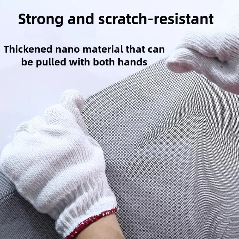 rideaux anti chat filet maille fine gris clair sécuritaire velcro zippé double sens chambre