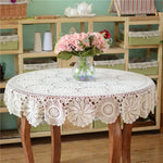 serviette table coton crochetée motifs floraux beige clair traditionnelle maison fête mariage