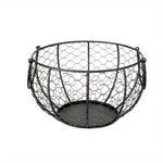 panier rond métal maille hexagonale anses noires rustique rangement cuisine echangable echangement echangement echangement