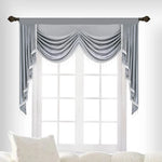 rideau gris clair uni satiné opaque classique maison hospitalité franges crochets