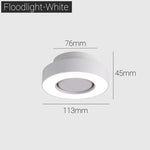 Spot lumineux anti éblouissement LED pliable noir blanc moderne monté surface