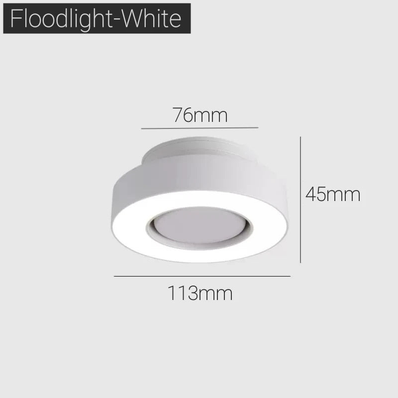 Spot lumineux anti éblouissement LED pliable noir blanc moderne monté surface