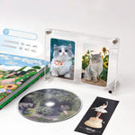cadre photo moderne transparent clips acrylique photos chats fleurs roses
