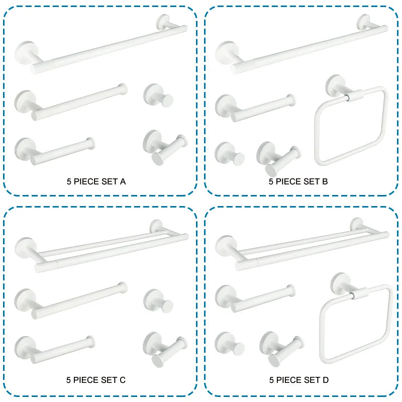 porte serviettes blanc moderne adhésif set accessoires salle bain papier toilette brosse dents