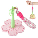 organisateur bobines fil tricot crochet portable poignet rose vert jaune blanc rouge floral