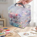 boîtes rangement bijoux transparentes plastique lisses pratiques modernes poignées détachables couleurs fil cuivre ciseaux