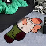 tapis dessin animé antidérapant moderne vert marron beige blanc chambre salon