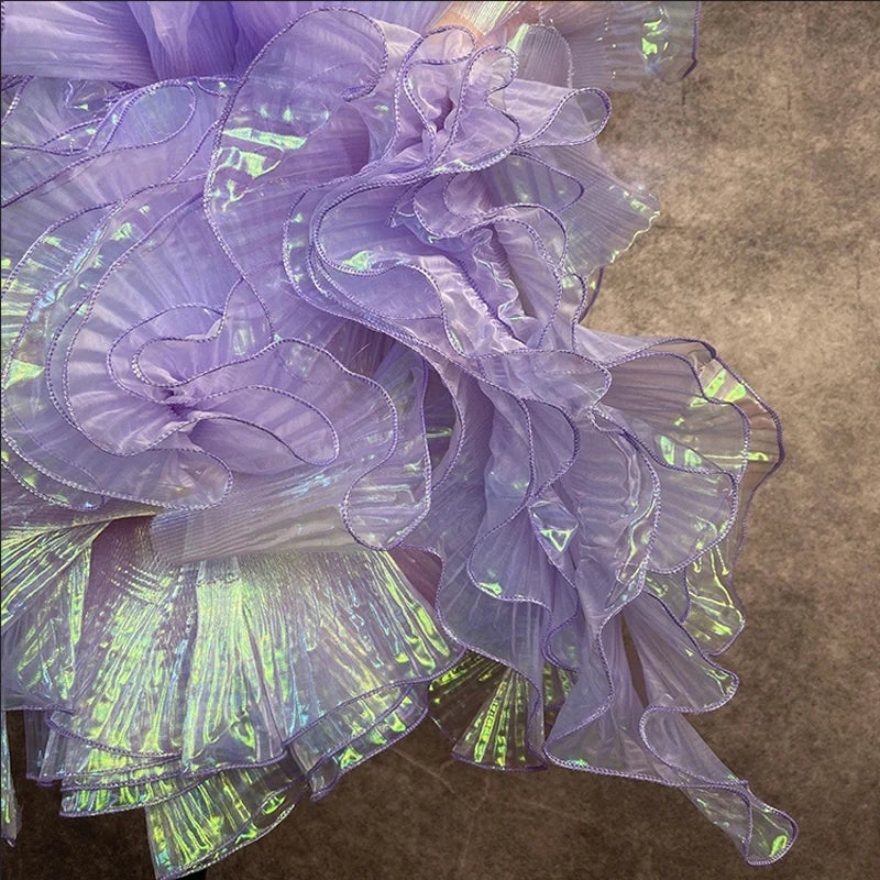 foulard élégant polyester semi transparent vert noir rayures verticales fronces 15cm écologique soluble eau