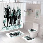 rideau douche tapis bain dragon ball personnages mangas moderne multicolore polyester