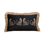 taie d'oreiller carrée léopard doré vintage tassel adhésif décorative verte noire polyester coton 45x45cm