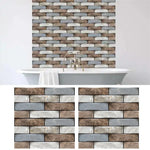 panneau décoratif mural brique rouge brun moderne 3d autocollant 30x30cm gris beige rustique