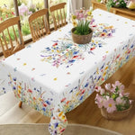 nappe polyester fleur coq campagne facile nettoyage rectangulaire pâques fête pastoral